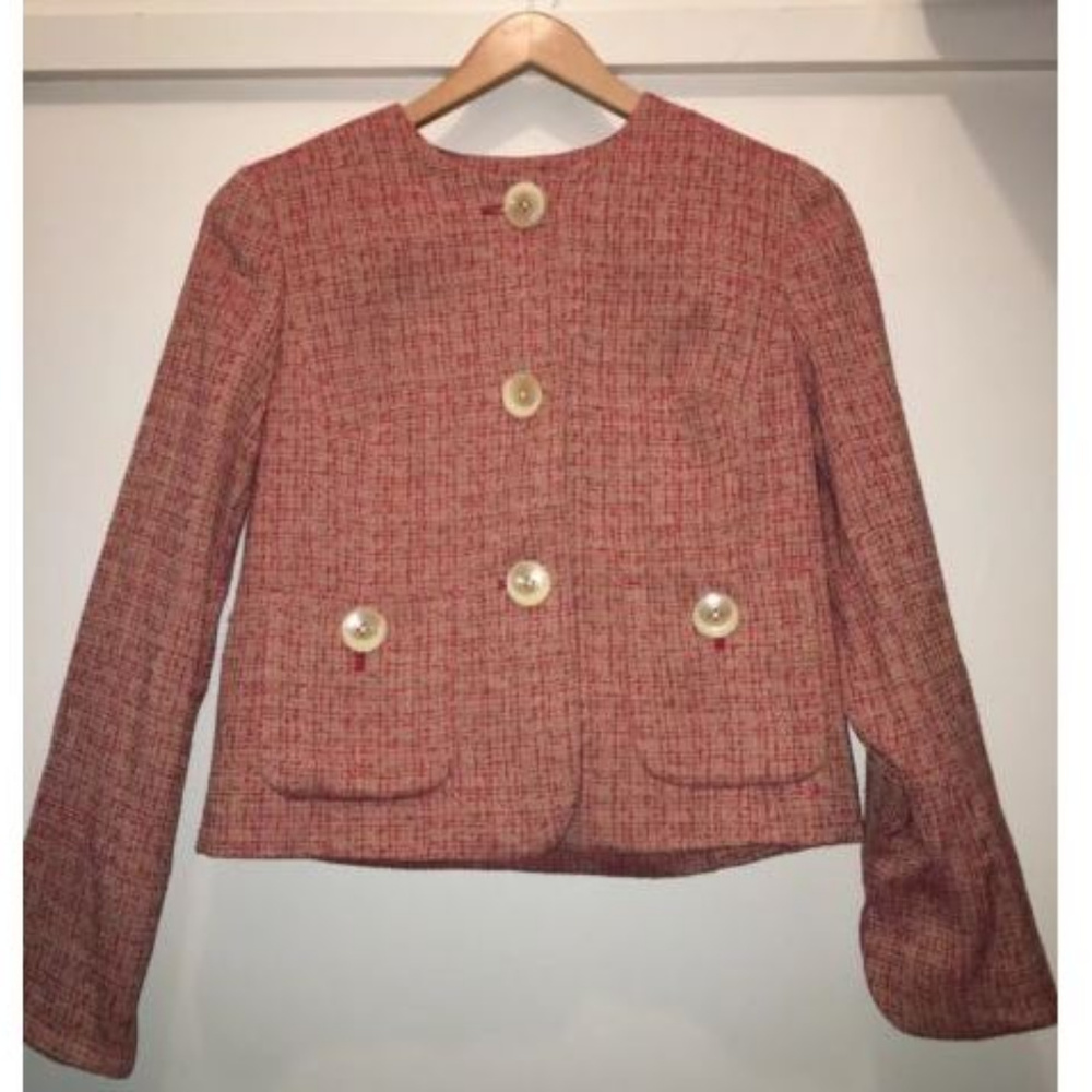 J Jill Sz. 6 Cropped Blazer Jacket Button Front